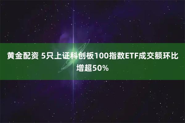 黄金配资 5只上证科创板100指数ETF成交额环比增超50%